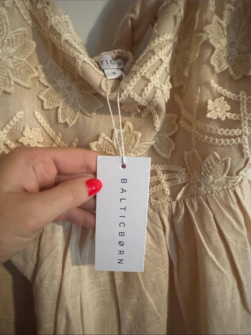 Baltic Born Cream Embroidered Cotton Dress - Picture 3 of 6